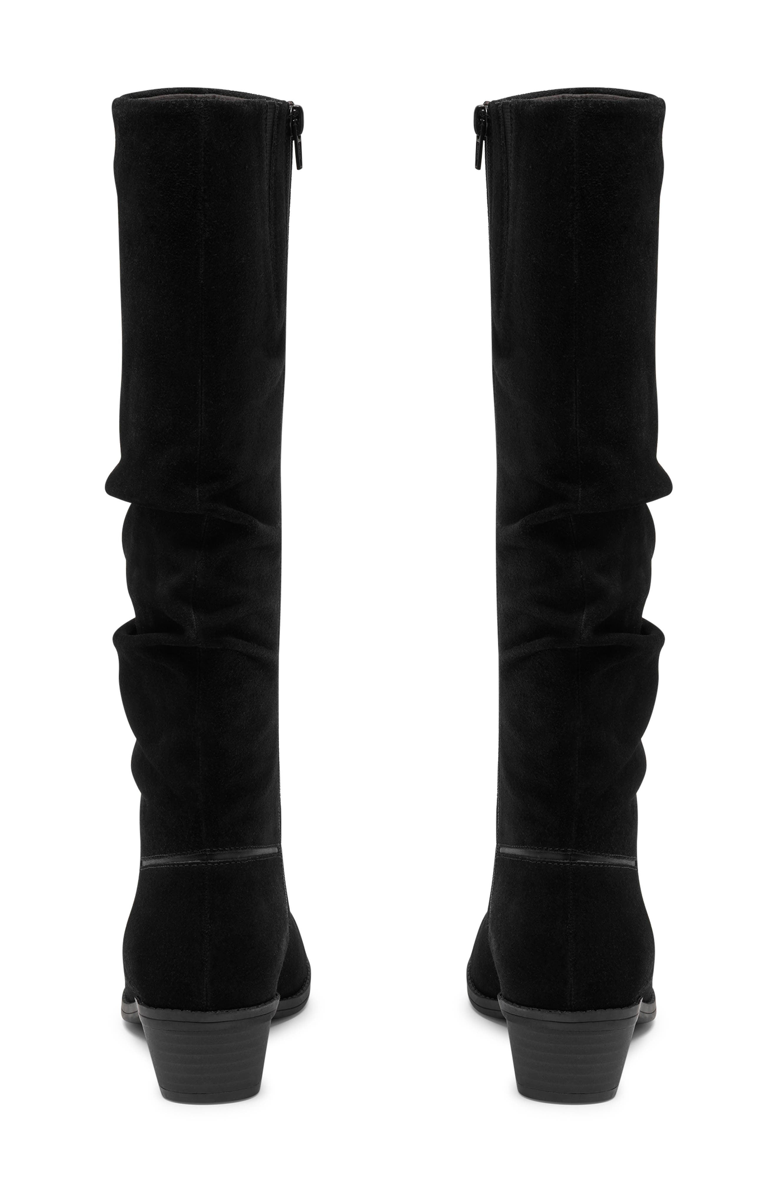 Danyelle Rose Knee High Leather Boot, Alternate, color, BLACK SUEDE