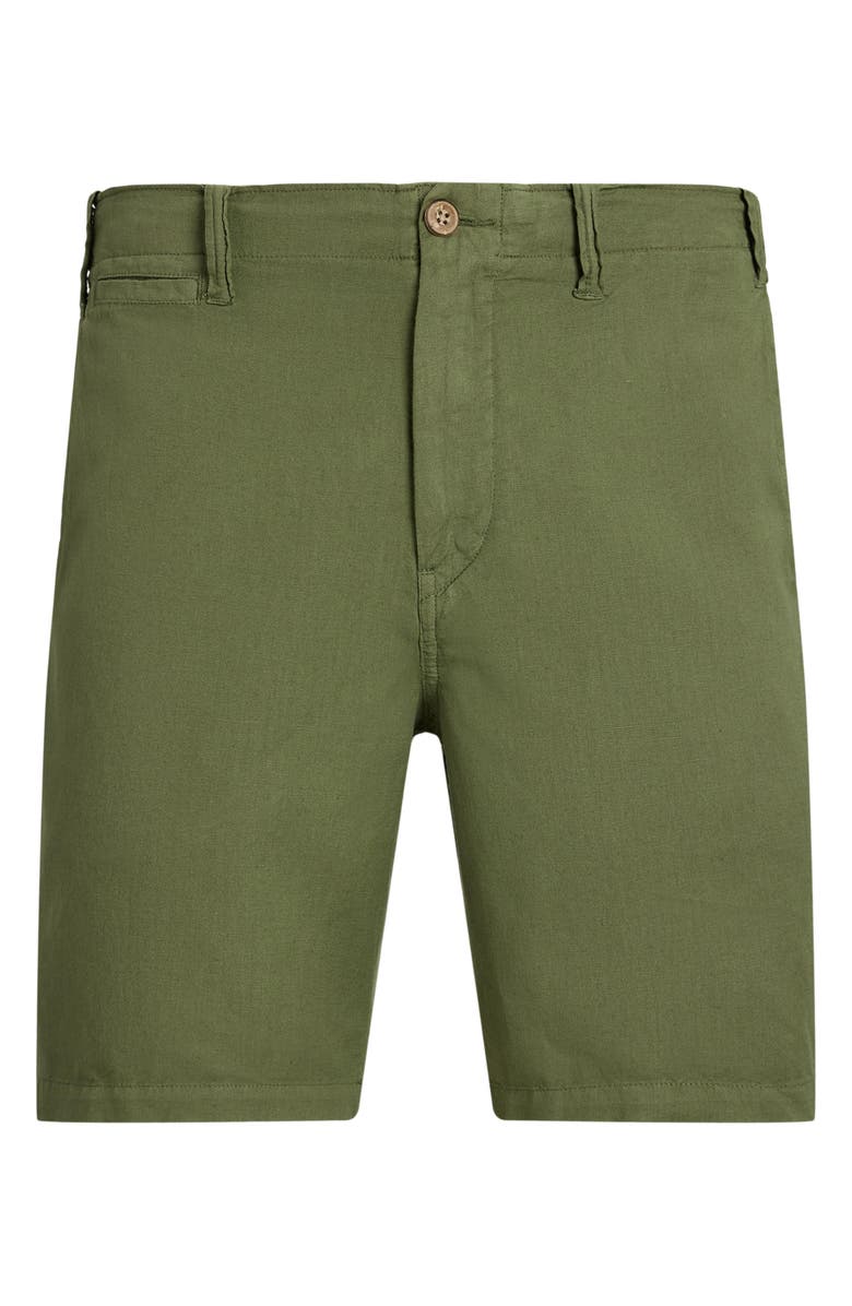 Polo Ralph Lauren Classic Fit Flat Front Linen & Cotton Blend Chino Shorts, Alternate, color, Tree Green