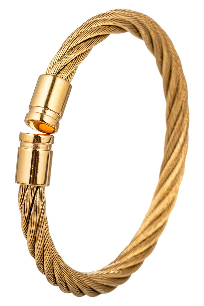 Men's James Wire Cuff Bracelet, Alternate, color, GOLD