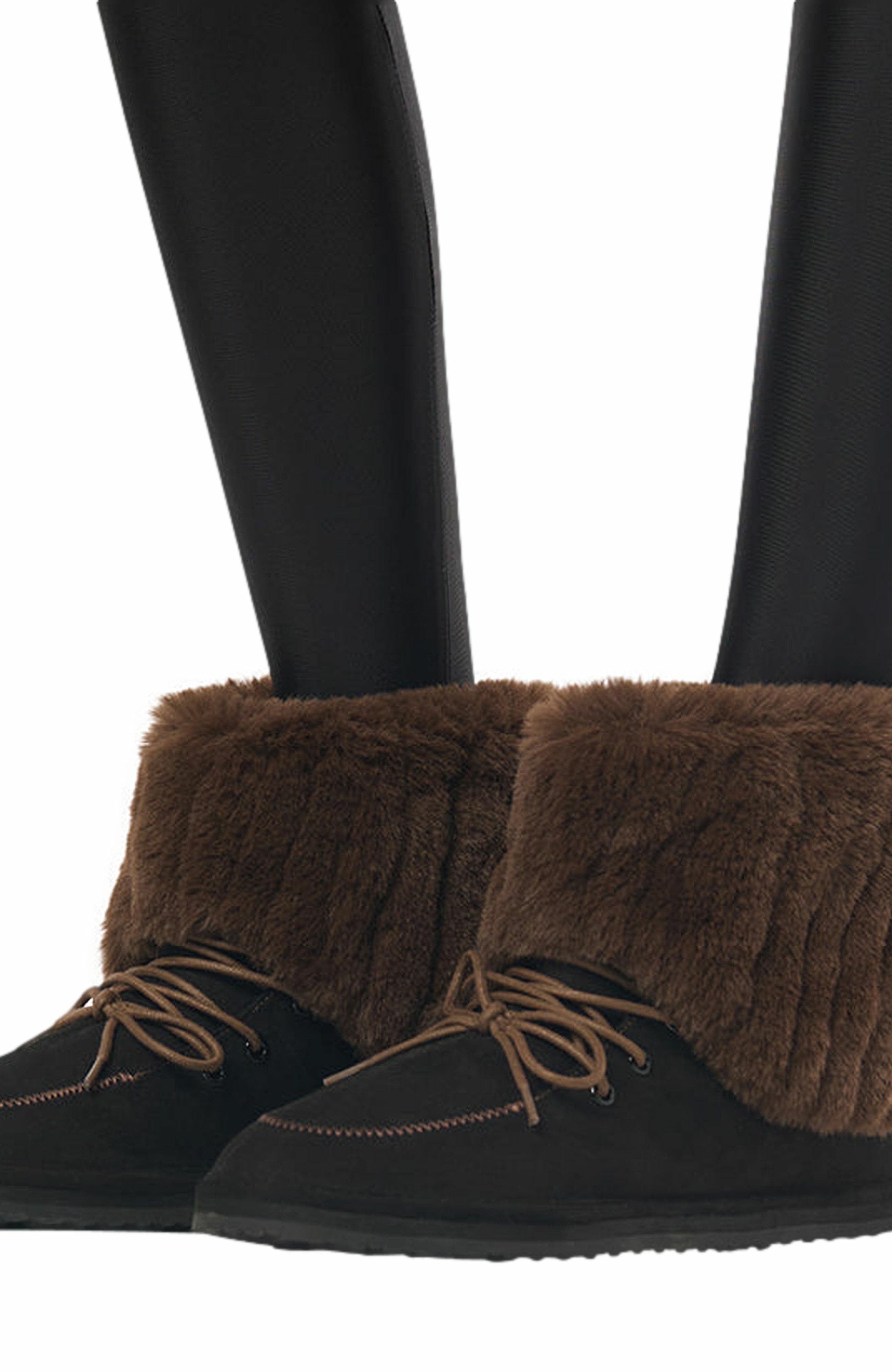 WeWoreWhat Fold Over Fur Bootie, Alternate, color, 