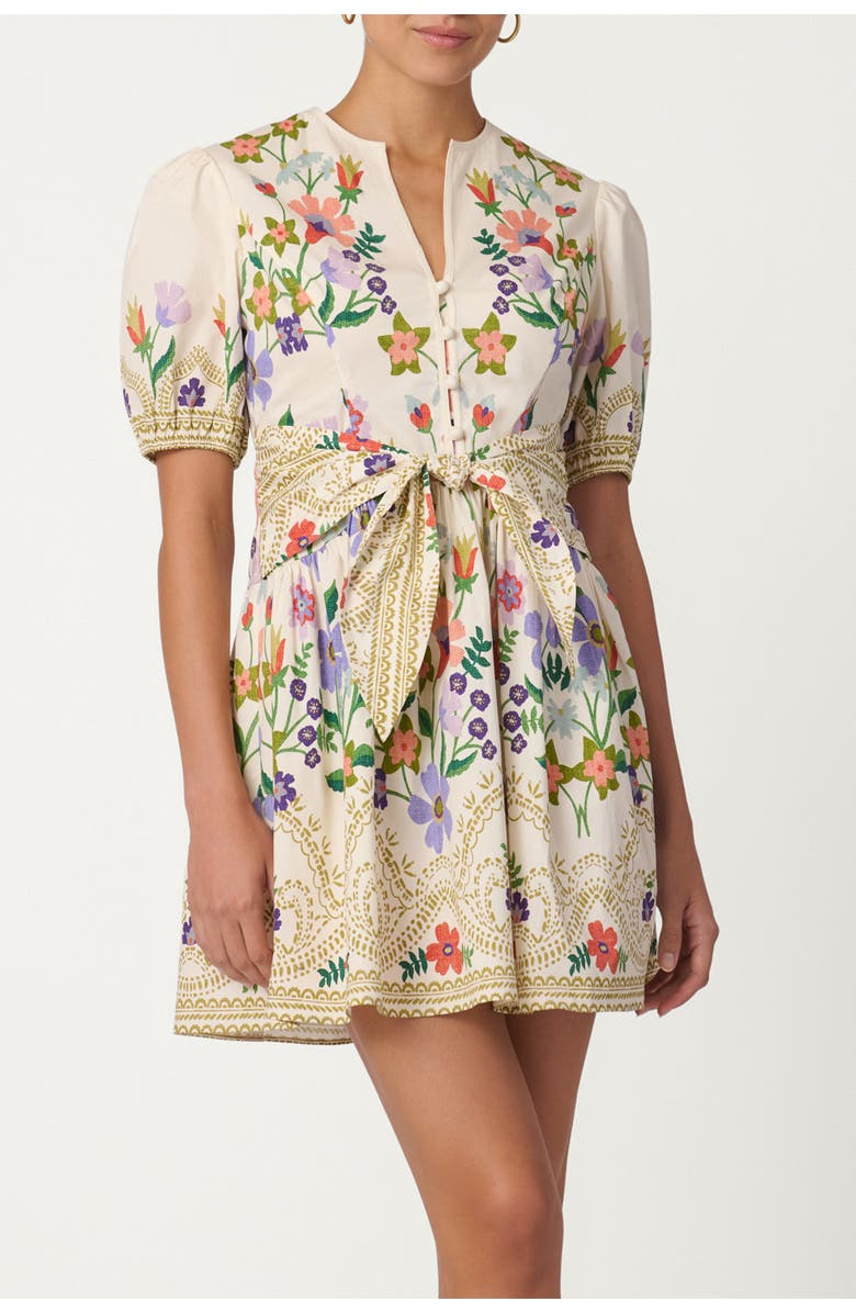 Shoshanna Hither Floral Tinsley Dress, Main, color, Lilac/Tangerine/Sand