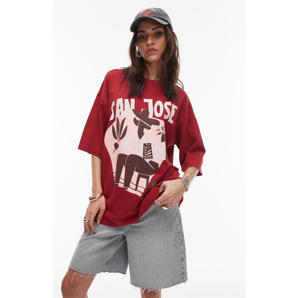 Shop Topshop San Jose Oversize Graphic T-shirt