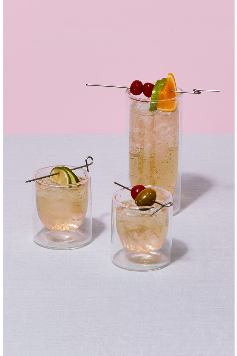 Set of 2 Double-Wall Borosilicate Glasses, Alternate, color, CLEAR