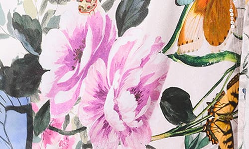 L Agence L'agence Kara Butterfly Print Cover-up Wrap In Ivory