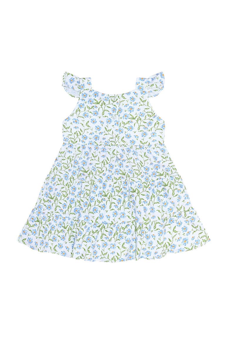 Nellapima Blue Vines Print Ruffle Dress - Toddler & Little Kid, Alternate, color, Blue