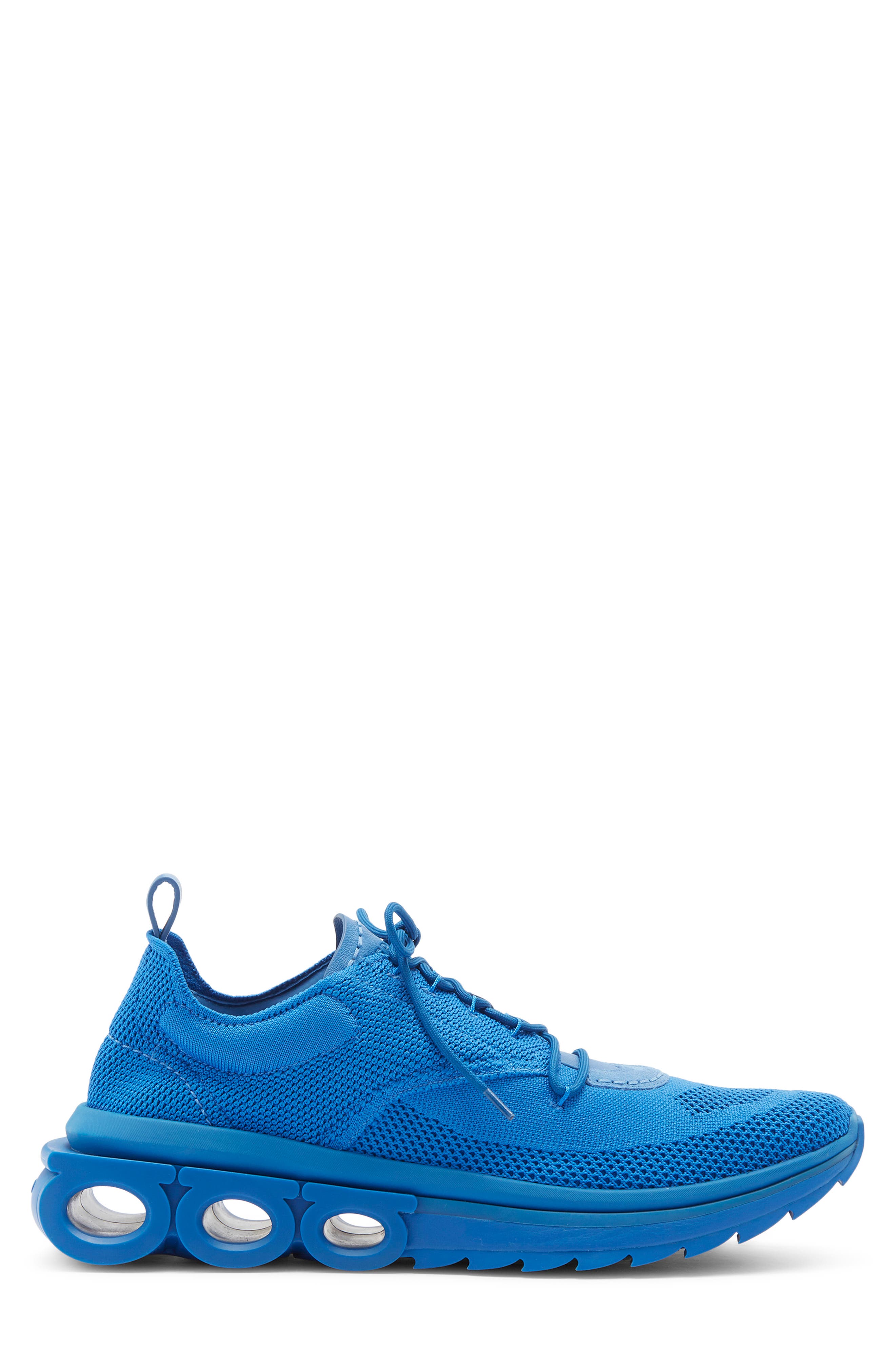 FERRAGAMO Nima Knit Low-Top Sneaker, Alternate, color, Blue