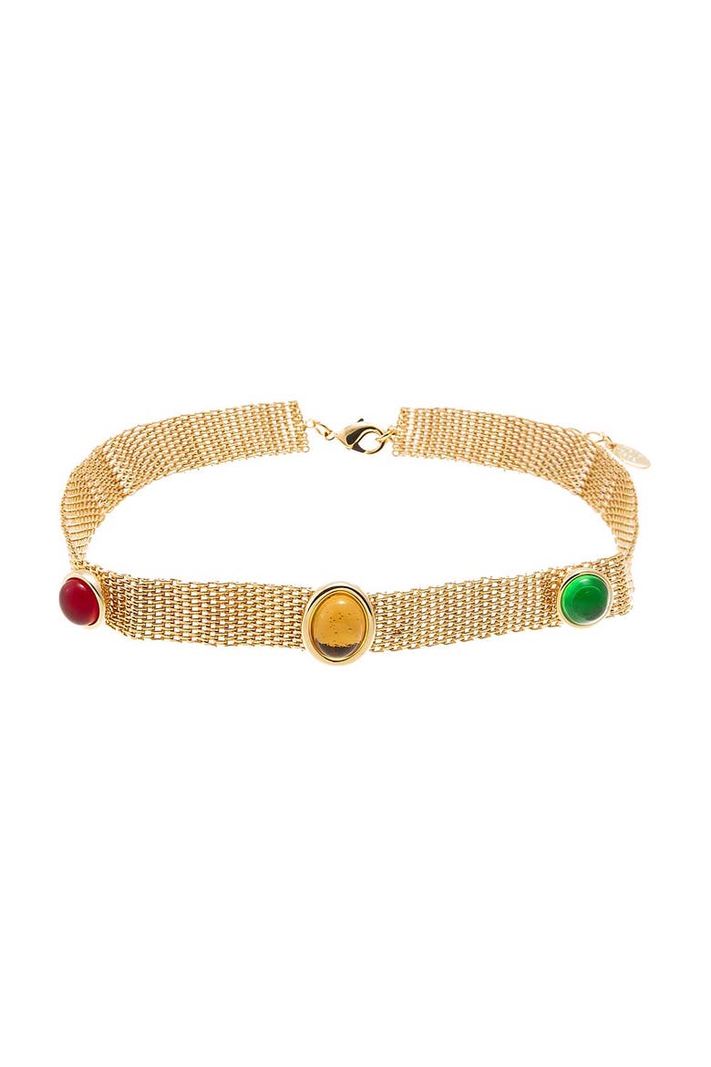 Vintage Inspired Mesh Gem Choker, Main, color, Multi-Color