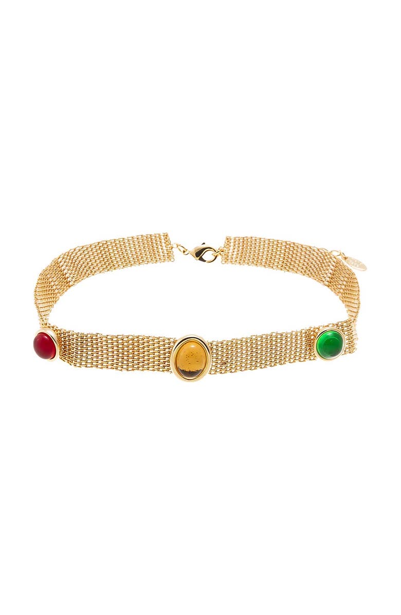 BY ADINA EDEN Vintage Inspired Mesh Gem Choker, Main, color, Multi-Color
