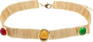 BY ADINA EDEN Vintage Inspired Mesh Gem Choker