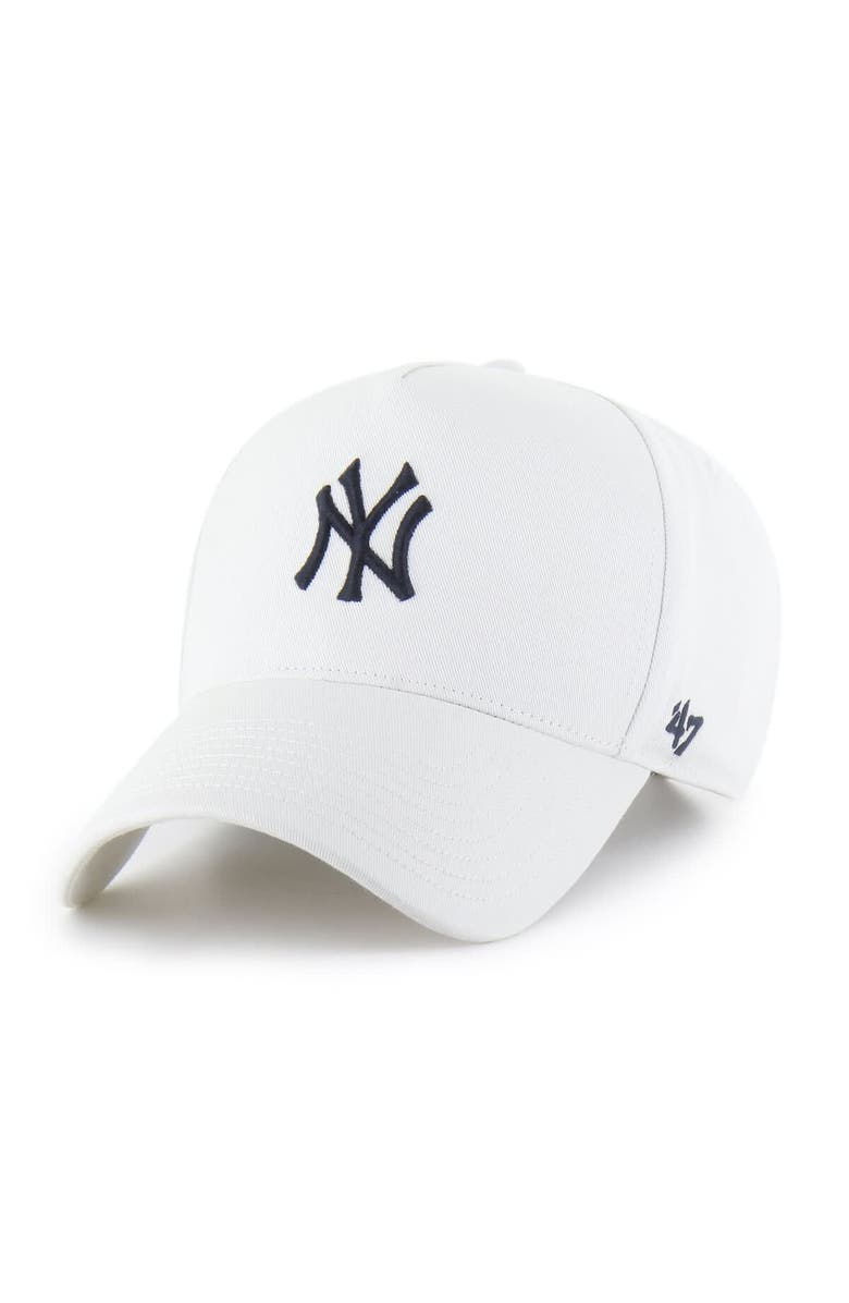 '47 Men's '47 White New York Yankees Foundational Pinch Offside Adjustable Hat, Alternate, color, White