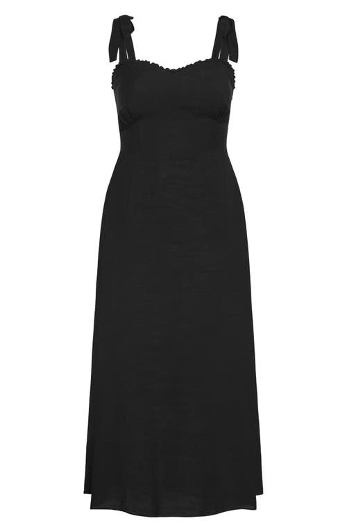 City Chic Penny Tie Strap Maxi Dress In Black
