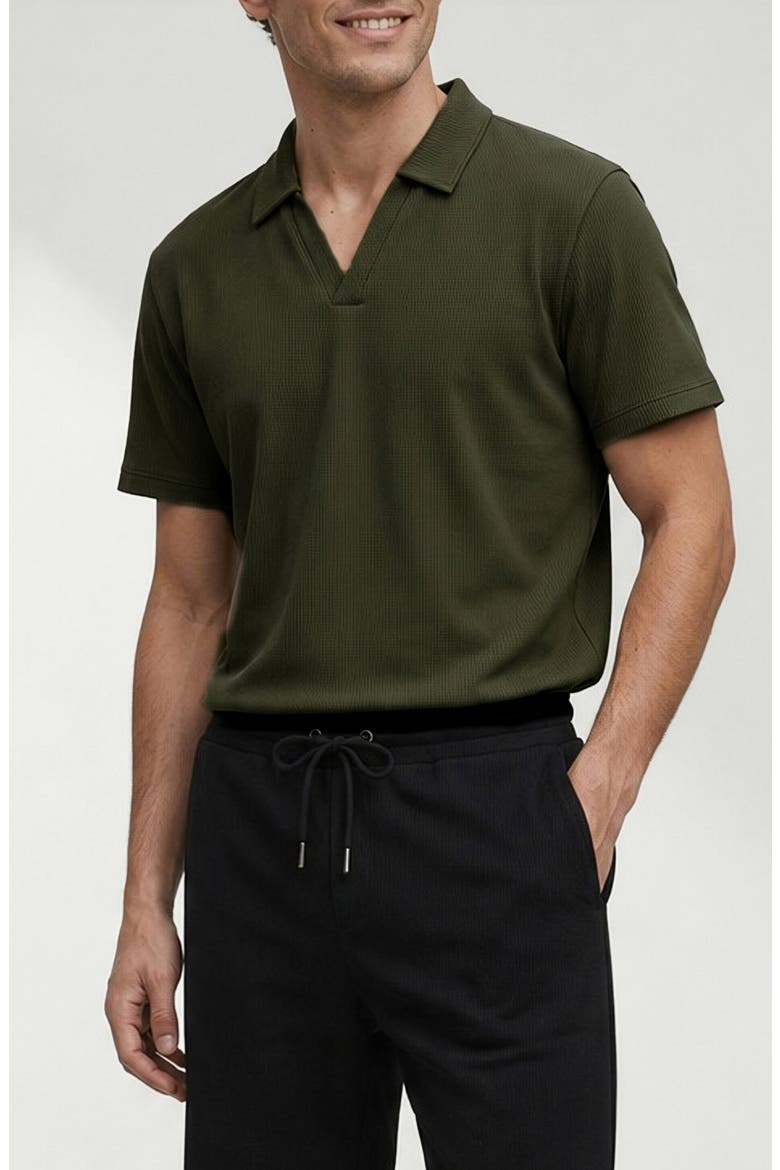 Ribbed Jonny Collar Polo, Main, color, OLIVE