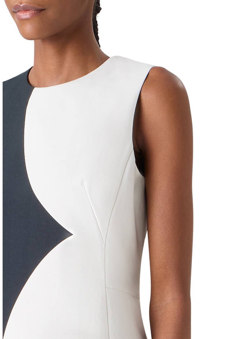 Cloud Cotton & Silk Blend Sheath Dress, Alternate, color, BLACK-ECRU