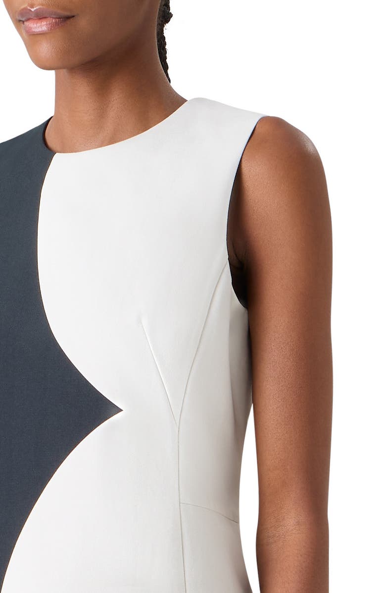 Akris Cloud Cotton & Silk Blend Sheath Dress, Alternate, color, Black-Ecru