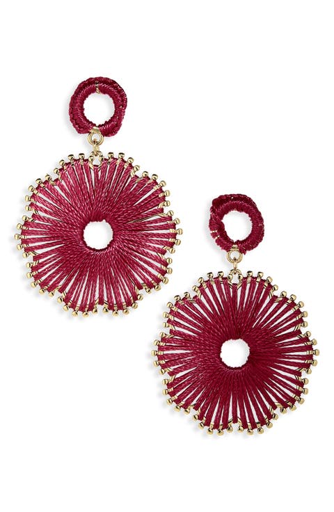 Corded Flower Drop Earrings