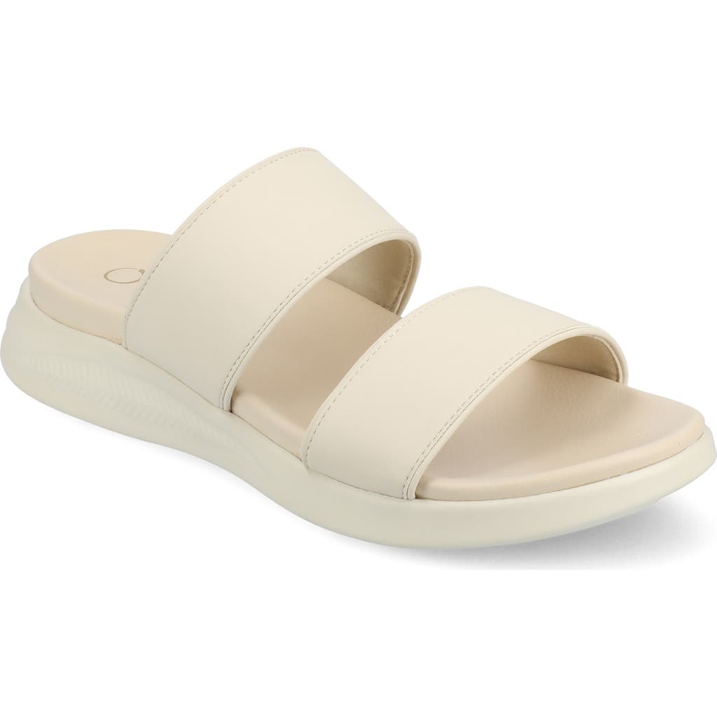 Journee Collection Women's Janis Double Band Comfort Wedge Sandals In Bone