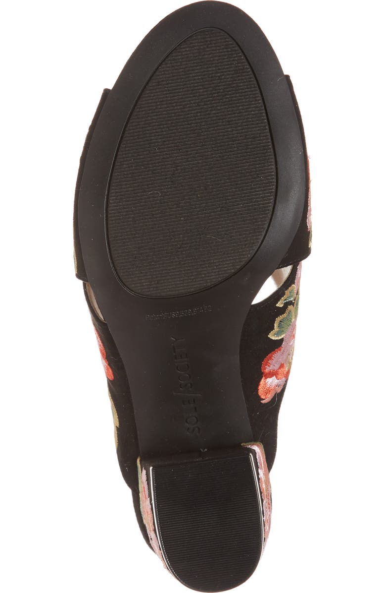 Sole Society Luella Flower Embroidered Slide, Alternate, color,