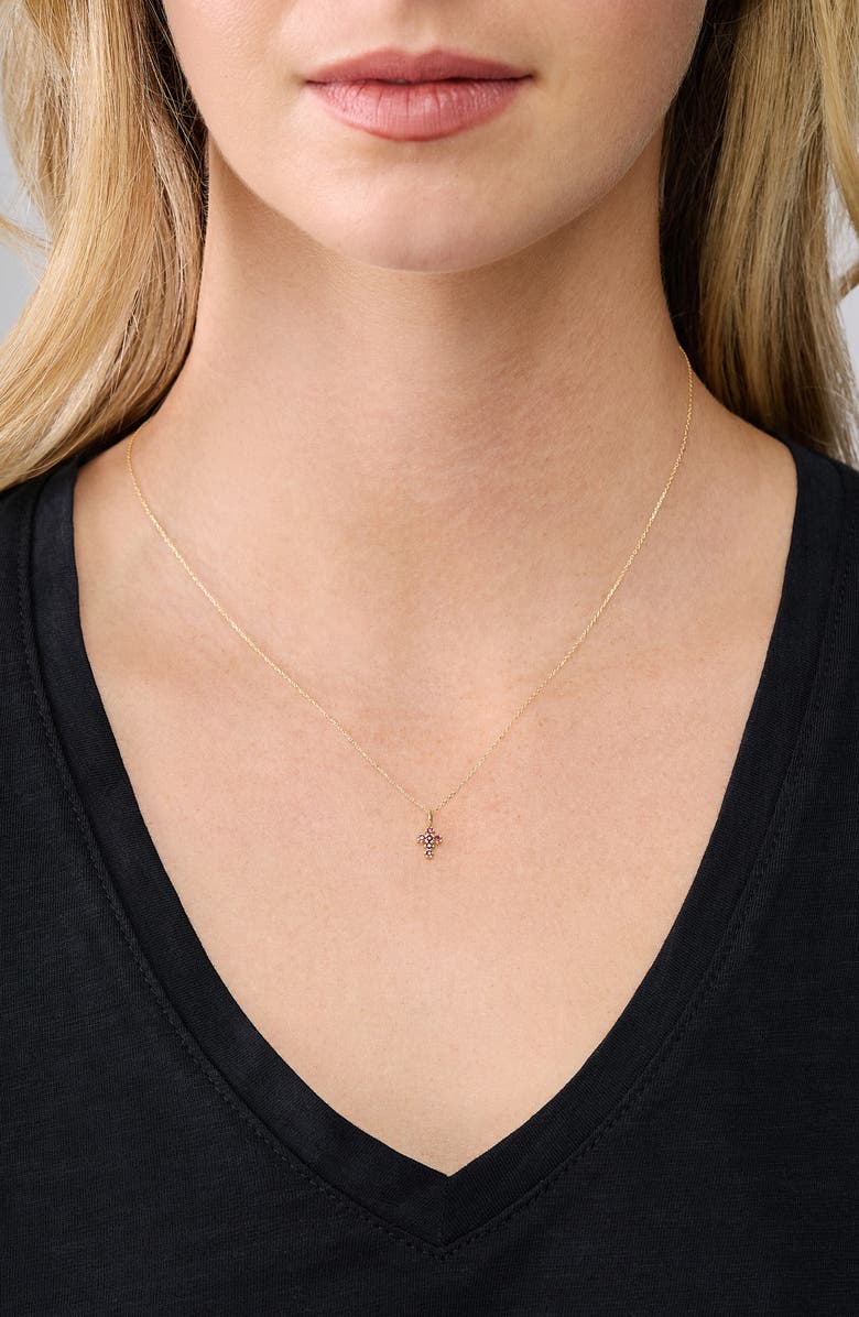 Bony Levy El Mar Ruby Cross Pendant Necklace, Alternate, color, 18K Ruby