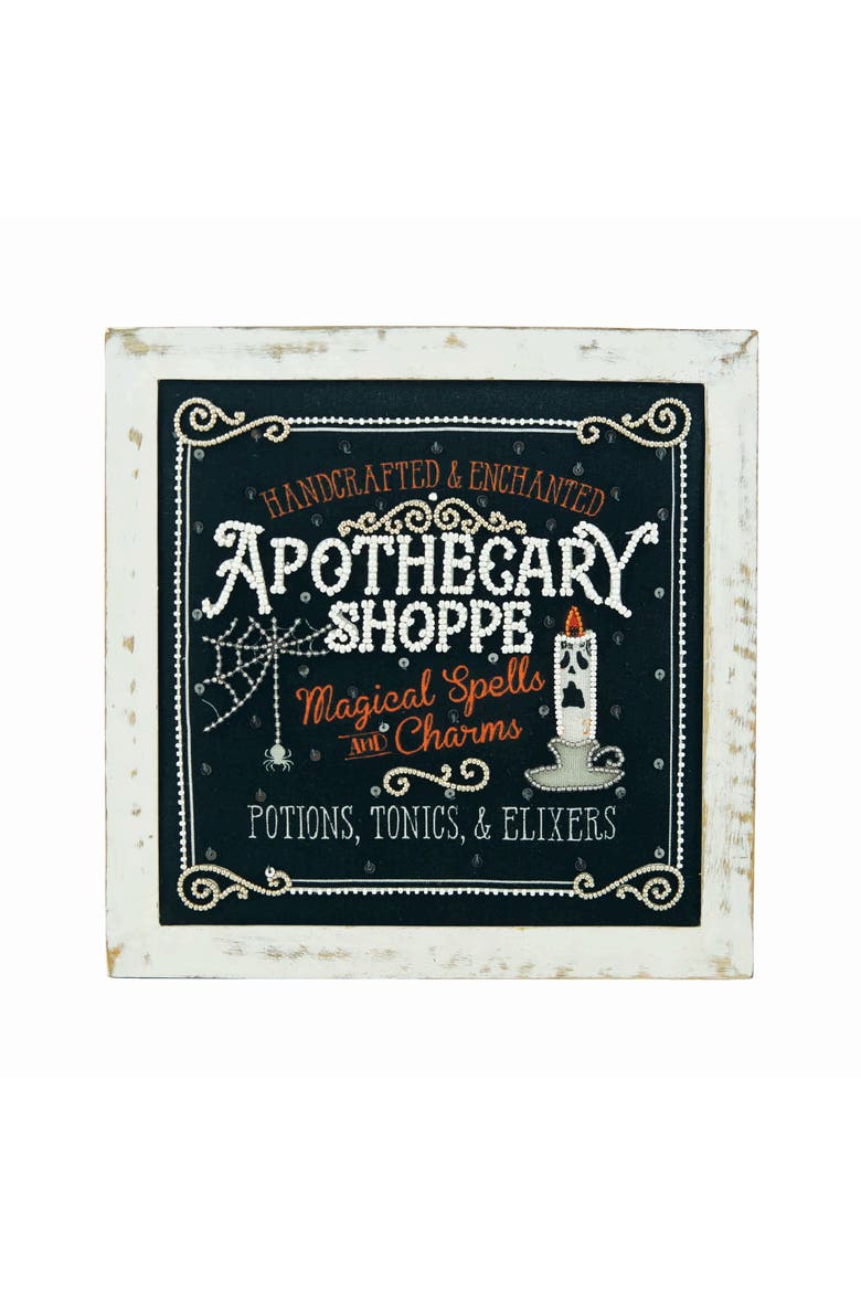 10.25" Halloween "Apothecary Shoppe" Decorative Shadow Box, Main, color, Black