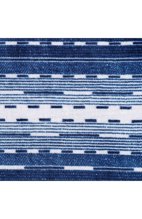 Wrangler Logan Stripe Ultra Soft Plush Fleece Reversible Throw Blanket In Blue