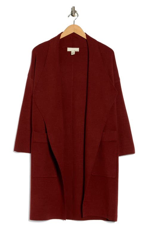 By Design Andrea Open Front Long Cardigan In Red