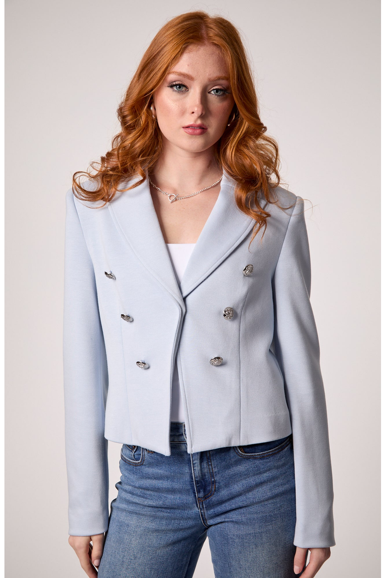 Charlotte Cropped Blazer, Main, color, Baby Blue