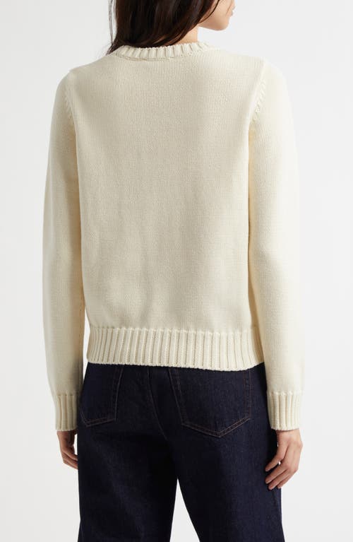 Sporty And Rich Slogan-intarsia Jumper In Cream
