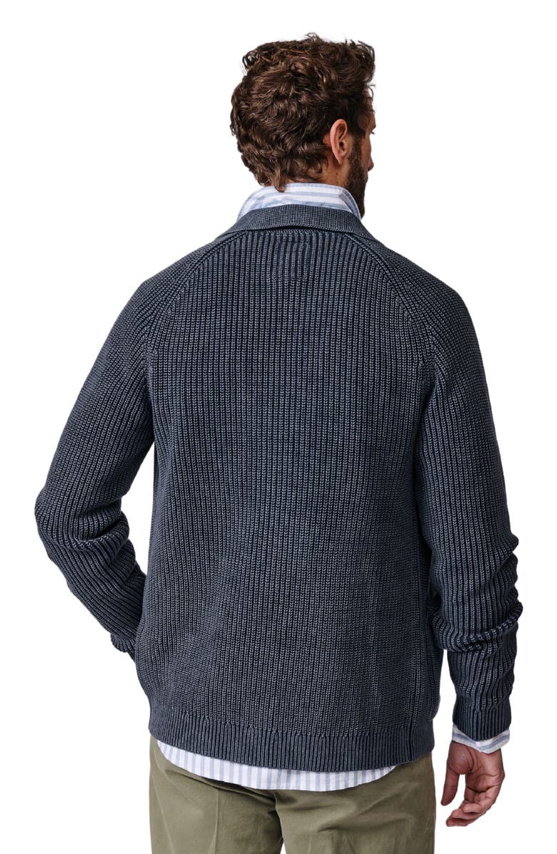 Aubin Martin Long Sleeve Collared Cardigan, Alternate, color, Navy