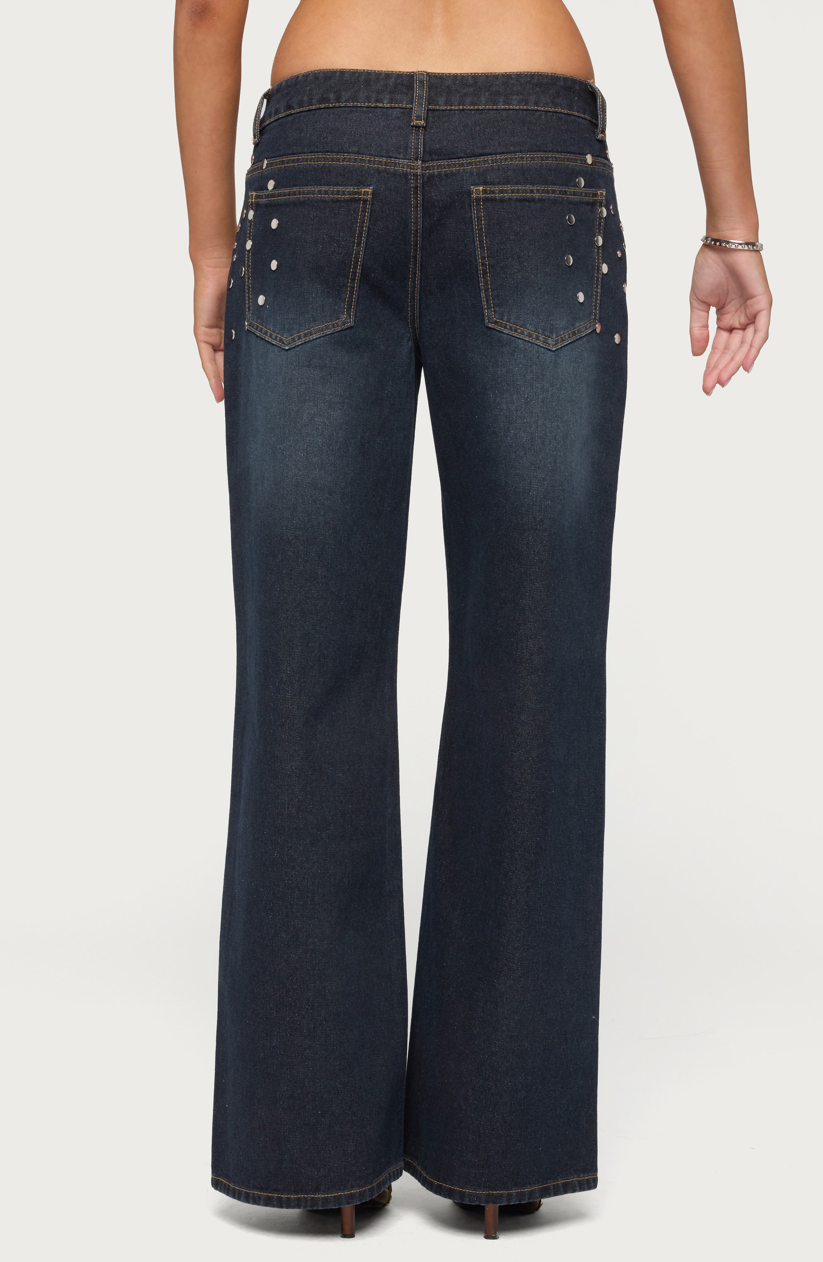 Spiral Studded Low Rise Baggy Jeans - image 2