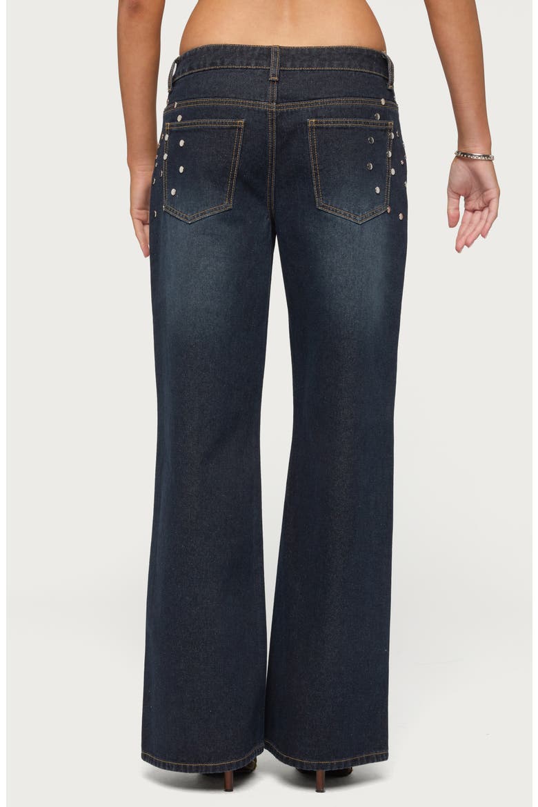 Spiral Studded Low Rise Baggy Jeans, Alternate, color, DARK-BLUE-WASHED