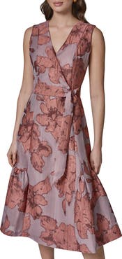 Donna Karan New York Faux Wrap Midi Dress