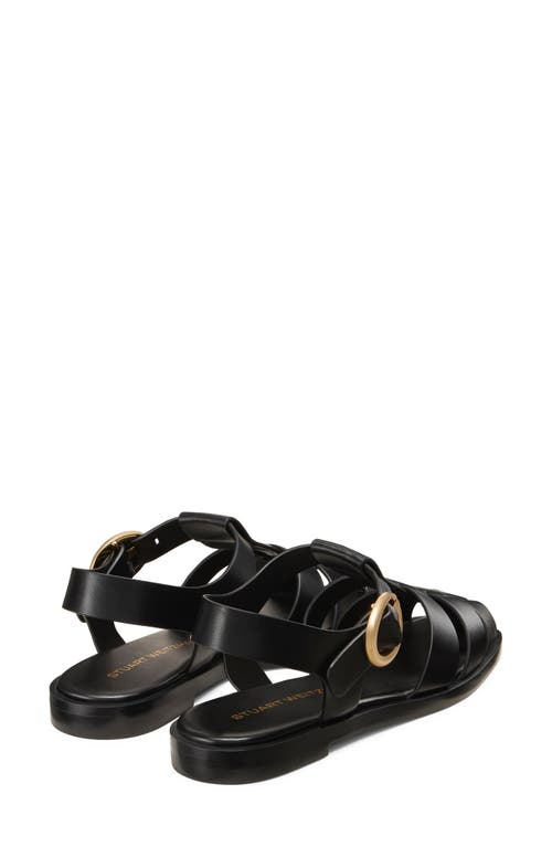 Stuart Weitzman Villa Fisherman Sandal In Black