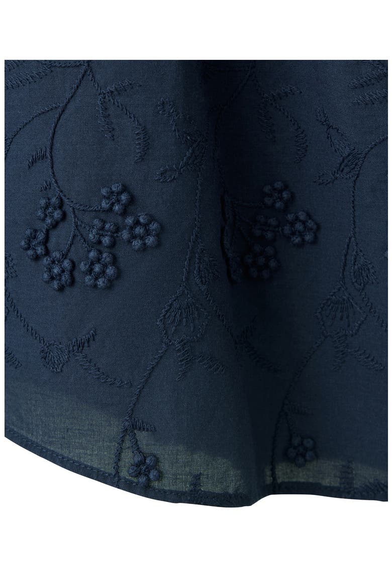 Embroidered Ruffle Shirt, Alternate, color, NAVY