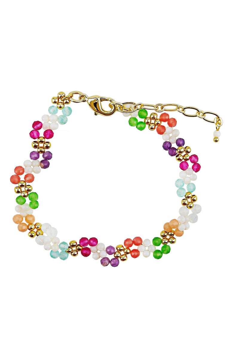 Panacea Multicolor Flower Beaded Bracelet, Main, color, 