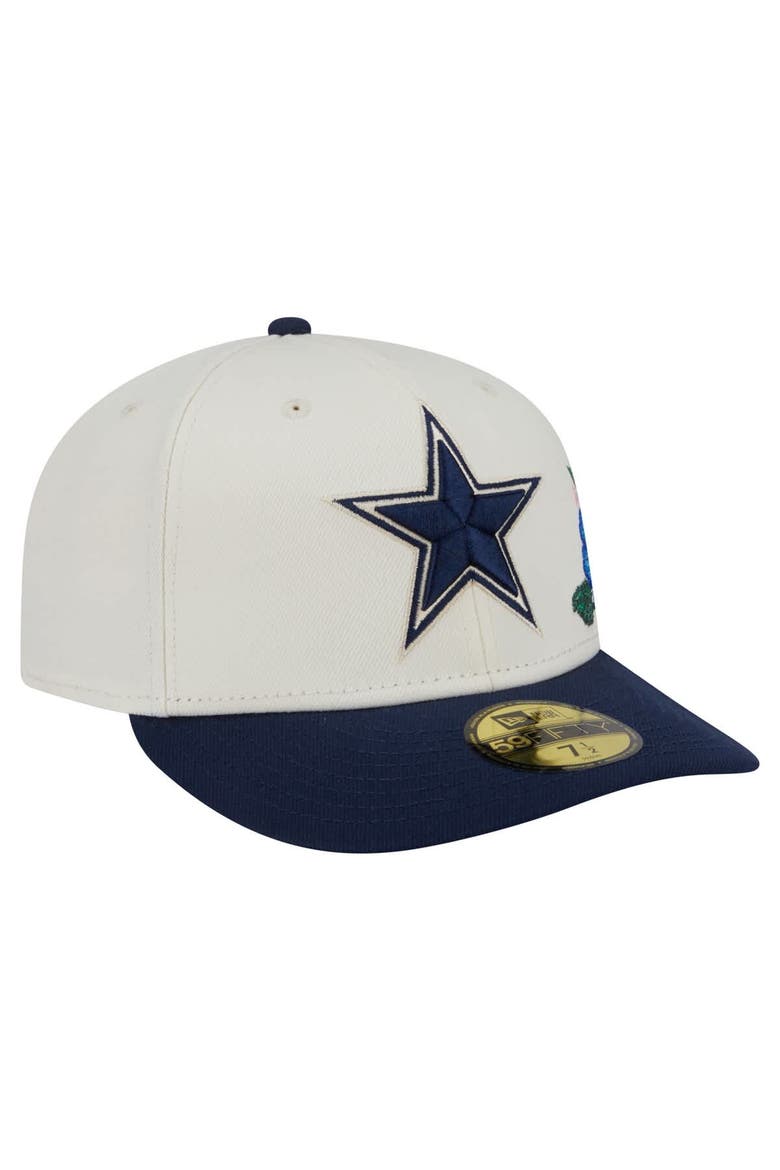 Men's New Era Cream/Navy Dallas Cowboys Tonal Florals 59FIFTY Fitted Hat, Alternate, color, Cream
