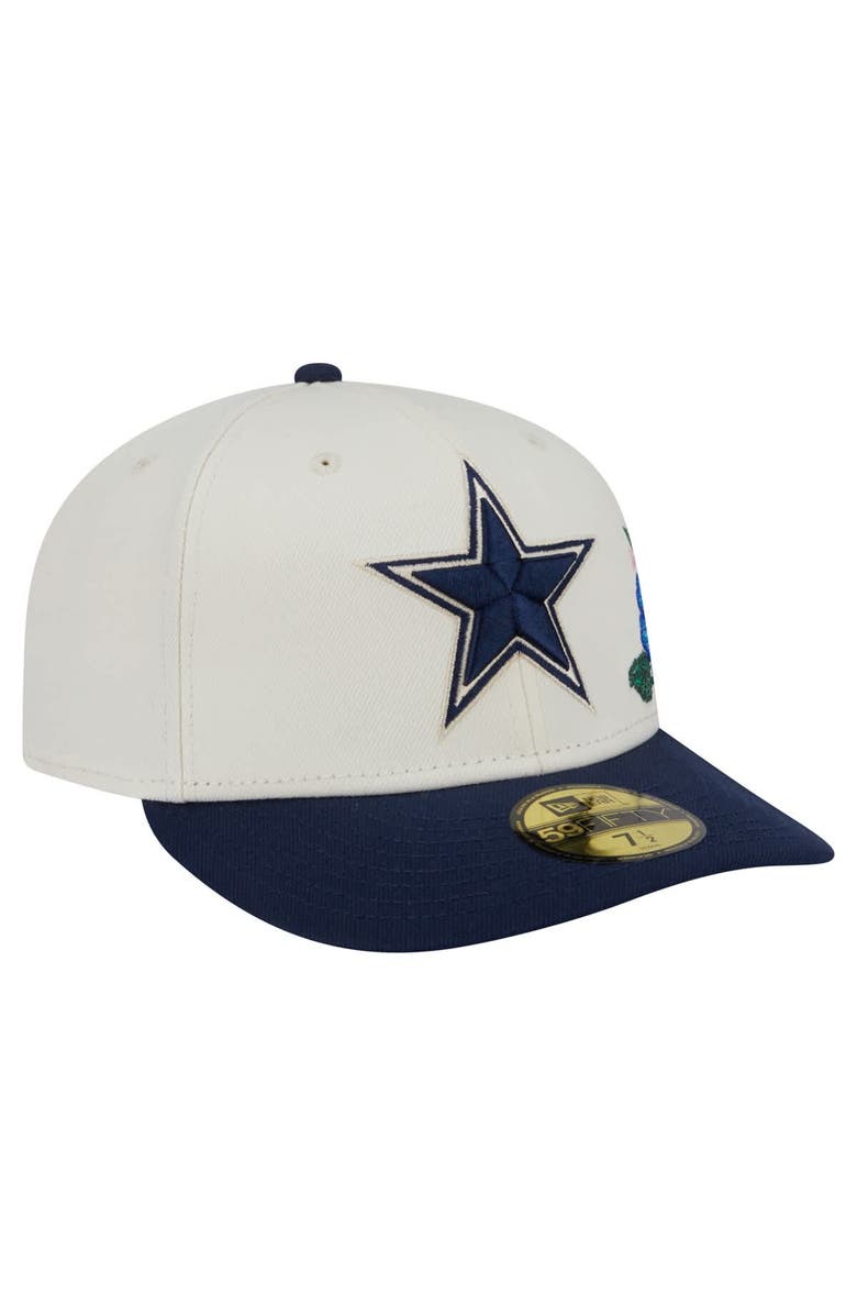 New Era Men's New Era Cream/Navy Dallas Cowboys Tonal Florals 59FIFTY Fitted Hat, Alternate, color, Cream