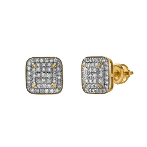 Luvmyjewelry Sonhar 10k Yellow Gold Diamond Unisex Earrings In 10k Yellow Gold