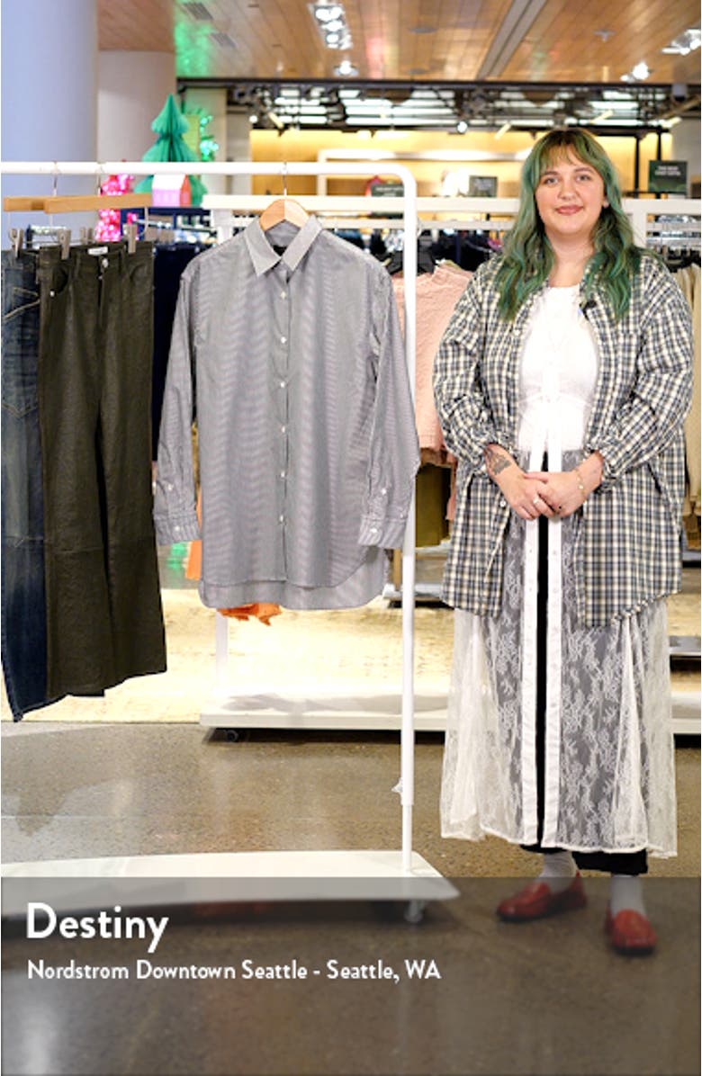 Yorke Stripe High-Low Cotton Shirt, sales video thumbnail