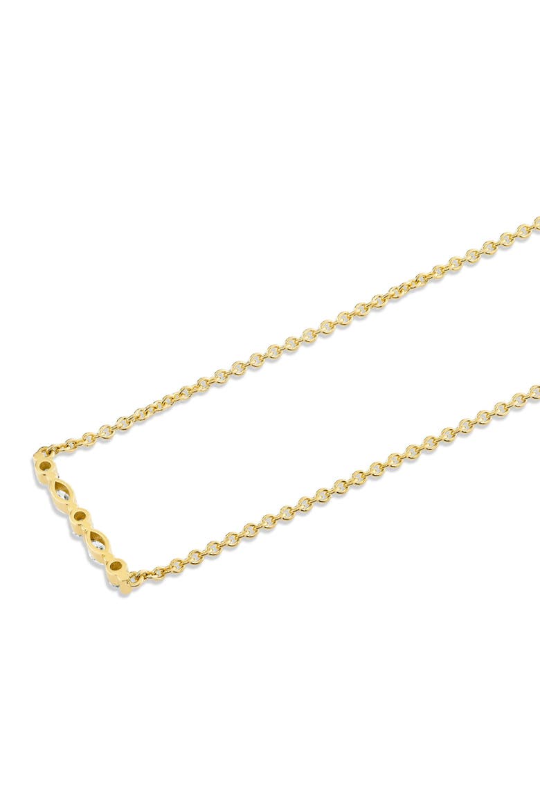 Mini Montage Marquise and Round Cut Diamond Bar Necklace, Alternate, color, 18K Yellow Gold