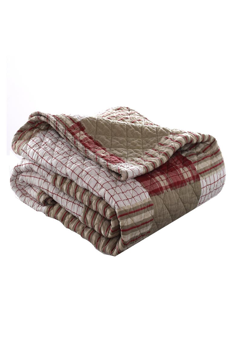 Eddie Bauer Camano Island Plaid Quilted Throw Blanket, Main, color, Red