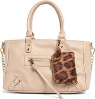 Madden Girl Faux Leather Bowler Top Handle Bag & Charm