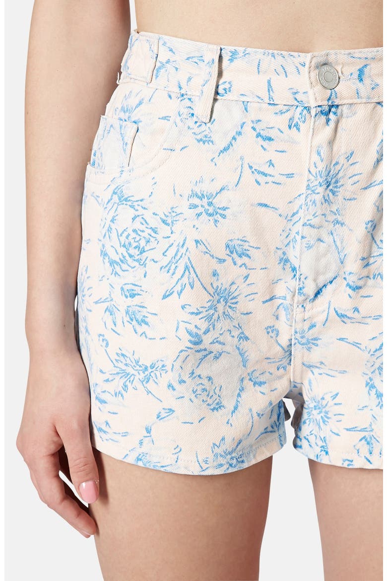 Moto Floral Print High Rise Shorts, Alternate, color, LIGHT PINK