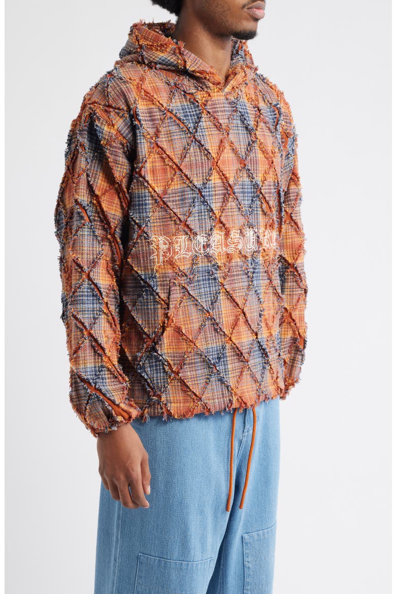 Mystic Flannel Poncho Hoodie, Alternate, color, ORANGE
