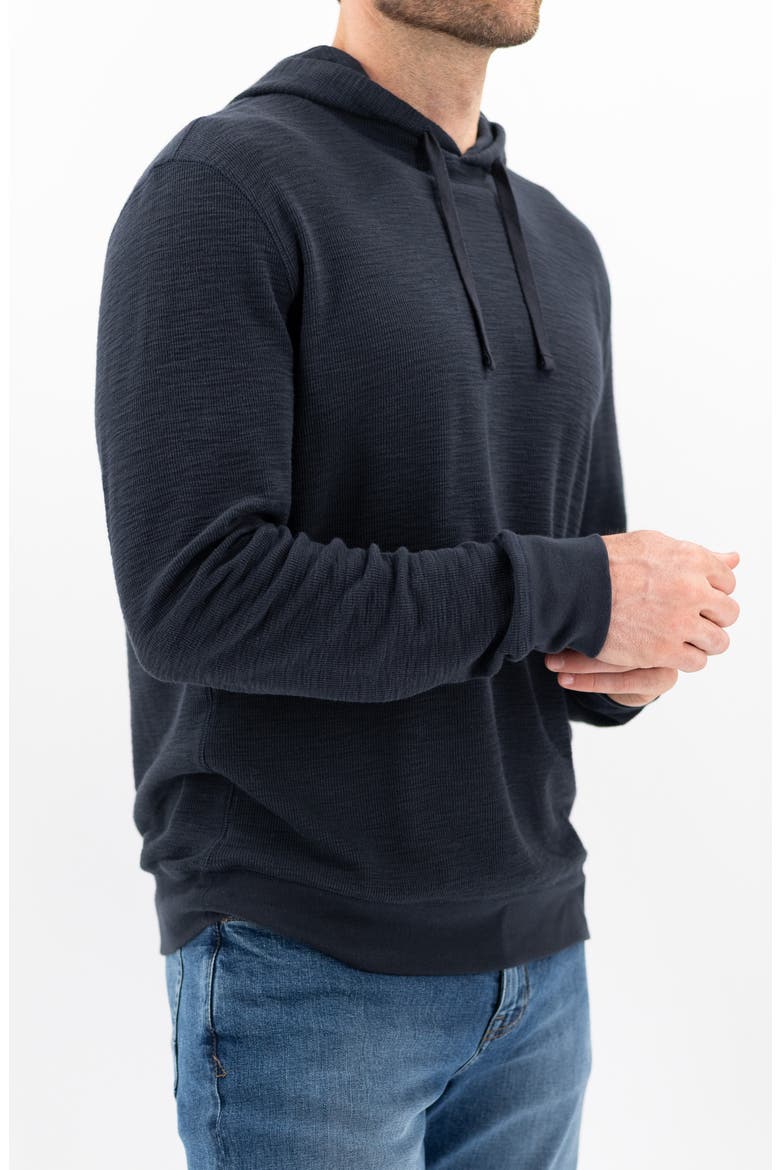 Slub Rib Organic Cotton Hoodie, Alternate, color, DARK NAVY