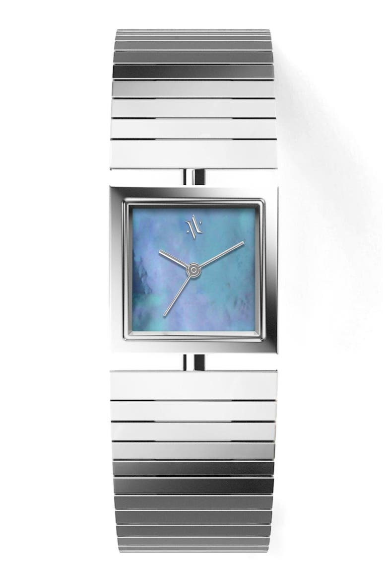 Linea Gemstone Watch, Main, color, Blue Pearl-Silver