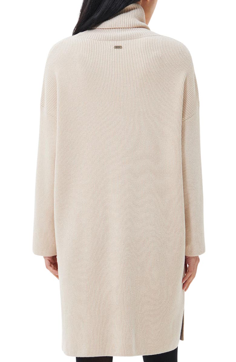 Barbour Stitch Long Sleeve Cotton Blend Rib Turtleneck Sweater Dress, Alternate, color,