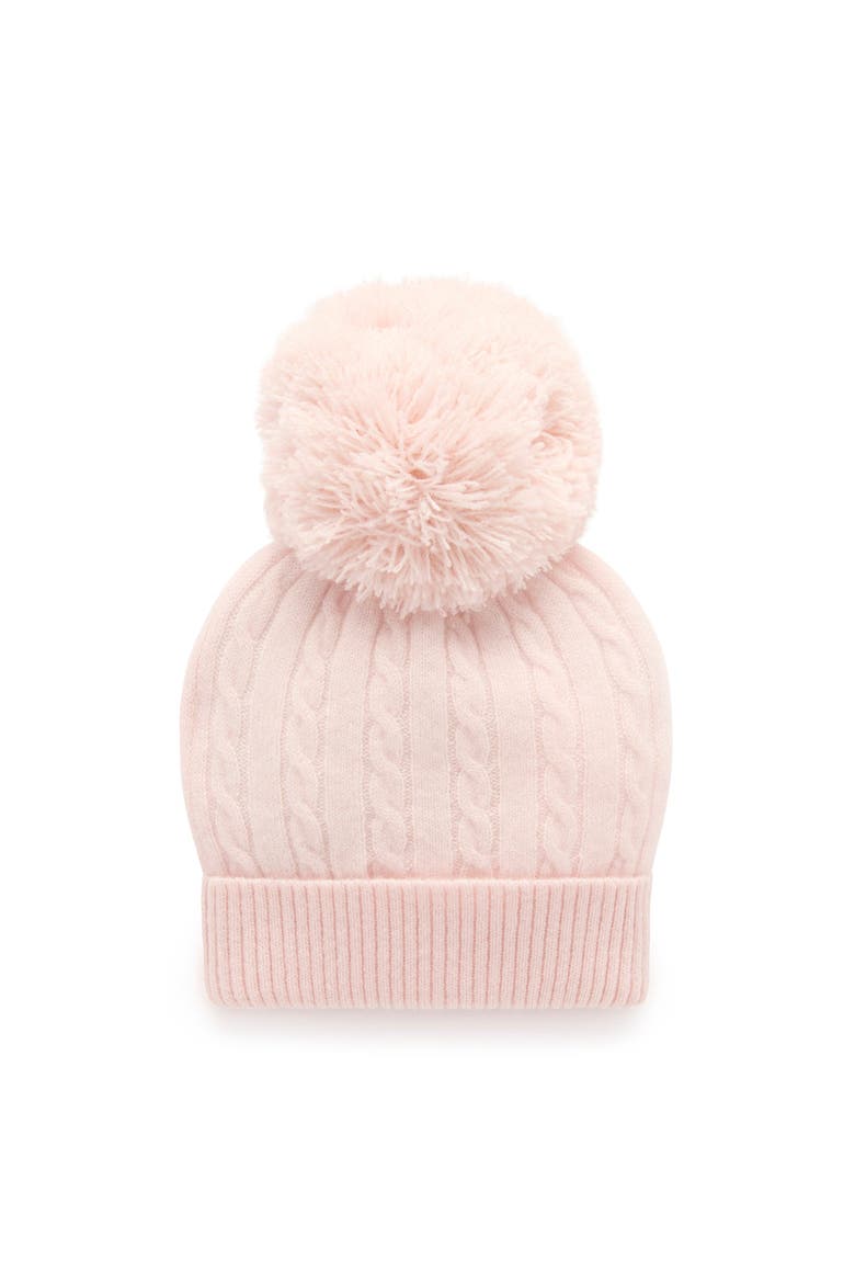 Baby Girl Cashmere Beanie, Main, color, Pale Pink Melange