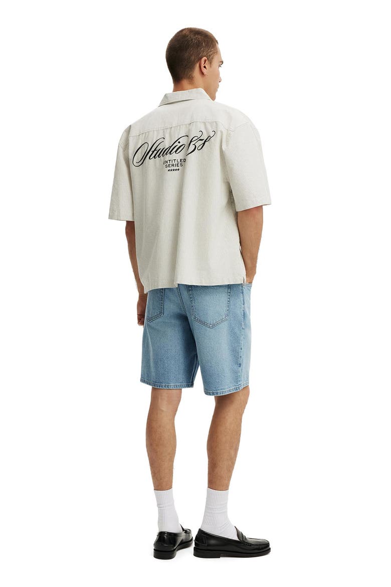 Men's Loose Straight Denim Short, Alternate, color, River Blue