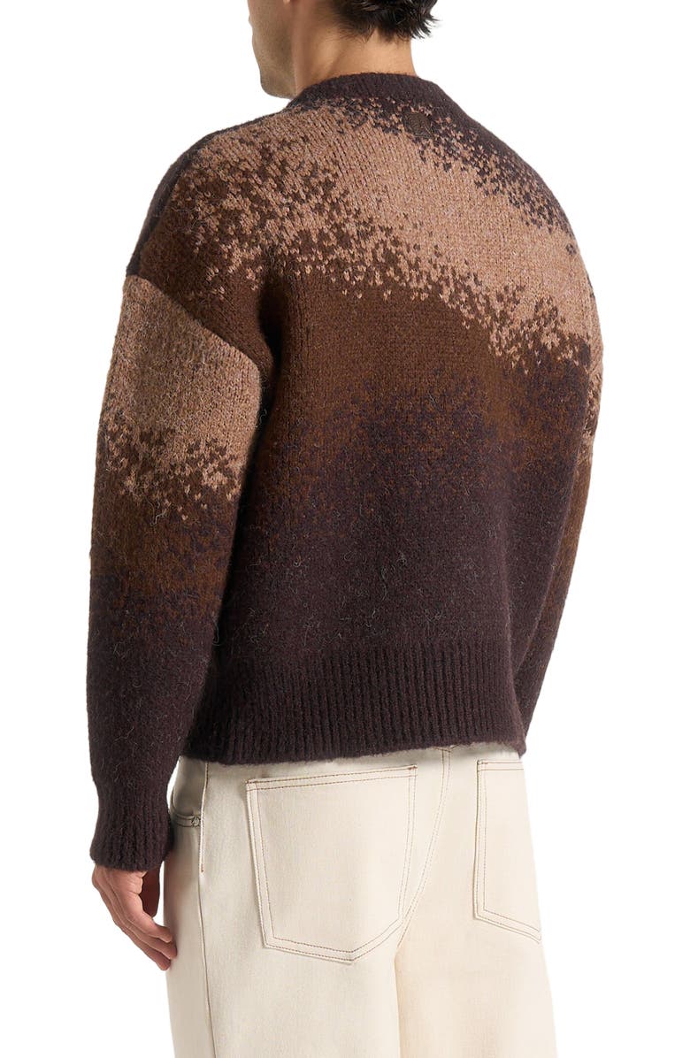 Manière De Voir Yani Ombre Wool Crewneck Sweater, Alternate, color, Brown