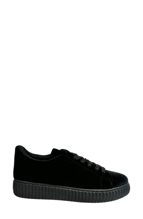 Ninety Union Frenzy Velvet Platform Sneaker In Black